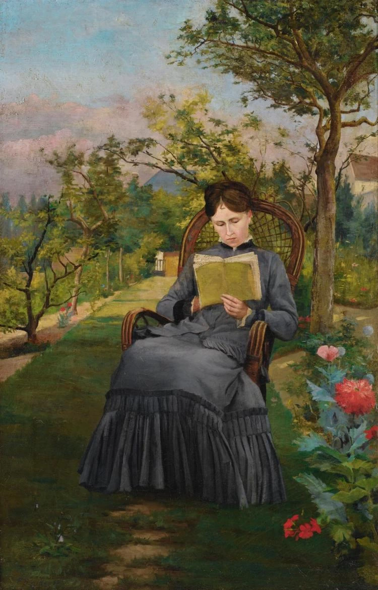 Jean-Frédéric Bazille-82-Teresa legge nel parco Méric